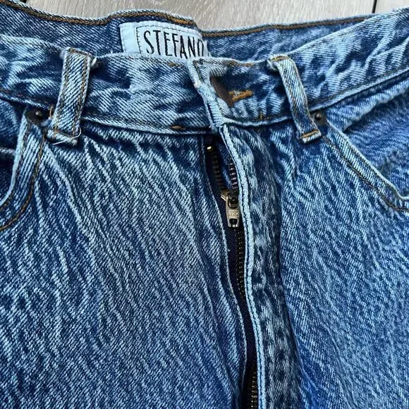 Vtg 80s Stefano acid wash jeans 12 High Rise Straight Leg Mom jean Tapered - Picture 5 of 11